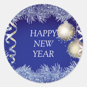 Happy New Year Classic Round Sticker
