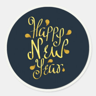Happy New Year Classic Round Sticker