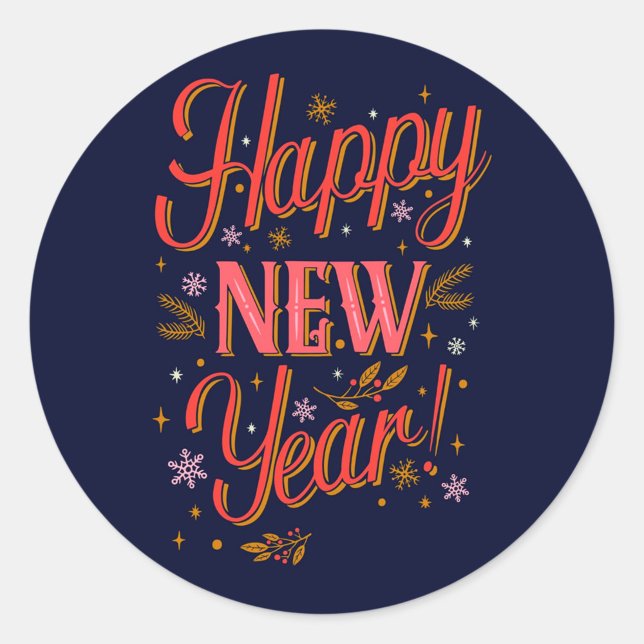 Happy New Year  Classic Round Sticker (Creator Uploaded)