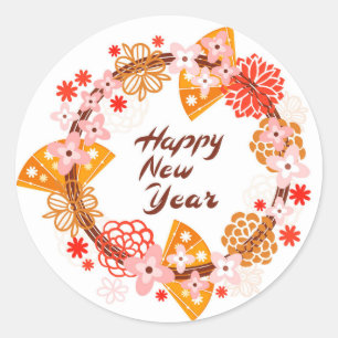 Happy New Year Classic Round Sticker