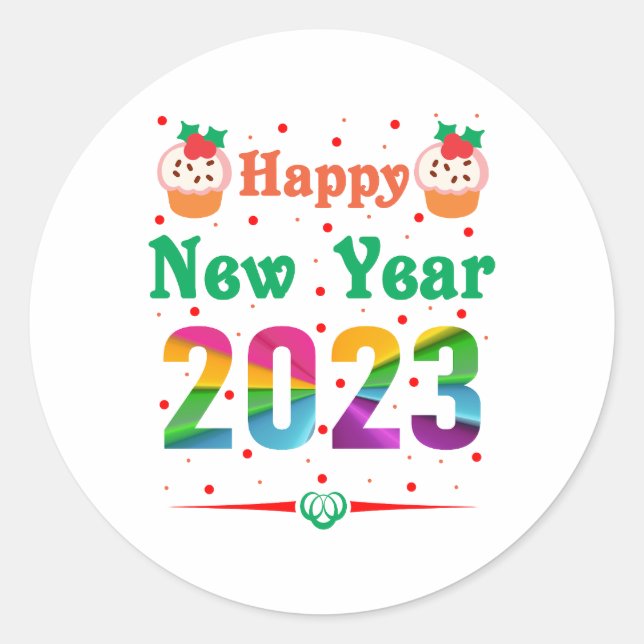 Happy New Year   Classic Round Sticker (Front)