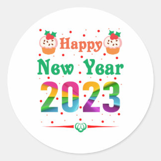 Happy New Year Classic Round Sticker