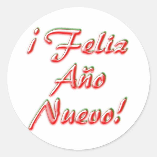 Happy New Year Classic Round Sticker (Front)