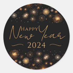 Happy New Year Classic Round Sticker