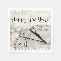Happy New Year Clock at Midnight