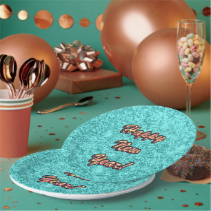 Happy New Year Colorful Paper Plate