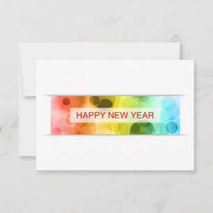 happy new year (colourful bokeh) invitation