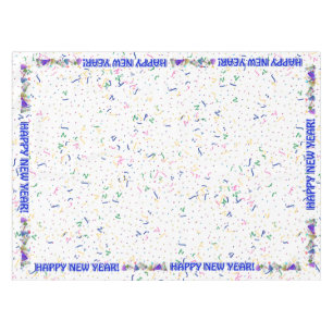 Happy New Year - Confetti and Party Hats Tablecloth