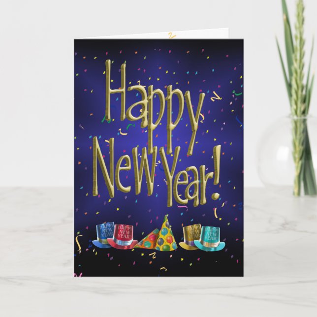 HAPPY NEW YEAR! Confetti Party Invitation (Front)