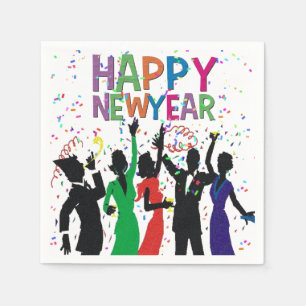 Happy New Year Confetti Party Napkins