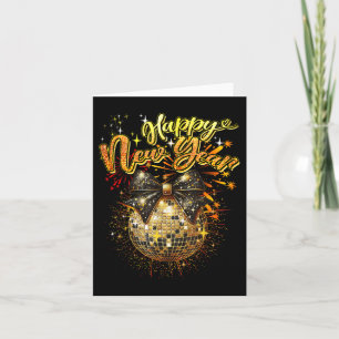 Happy New Year Coquette Bow Disco New Years Eve Fi Card