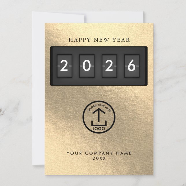 Happy New Year Corporate Business Logo Gold (Front)