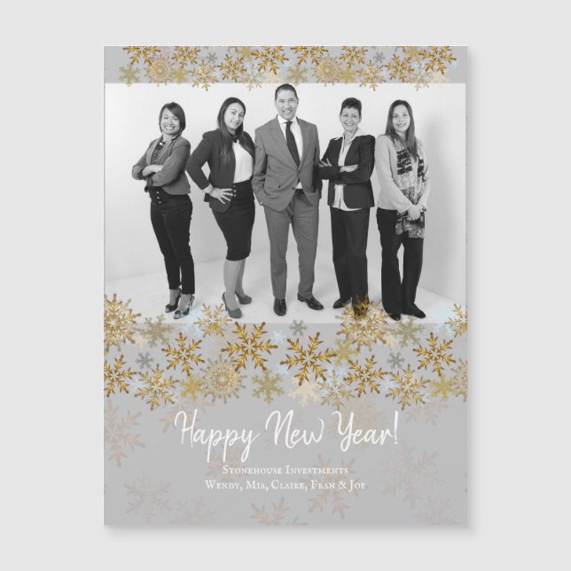 Happy New Year Corporate Business Magnetic Cards (Front)