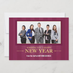 Happy New Year Corporate Photo Greeting Holiday Card