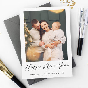 Happy New Year Couple Family Lovers Photos Custom Thank You Card