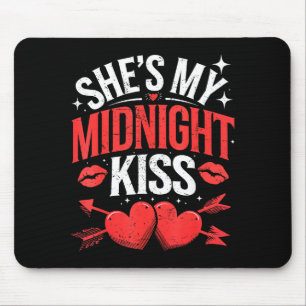 Happy New Year Couples She's My Midnight Kiss Vale Mouse Pad