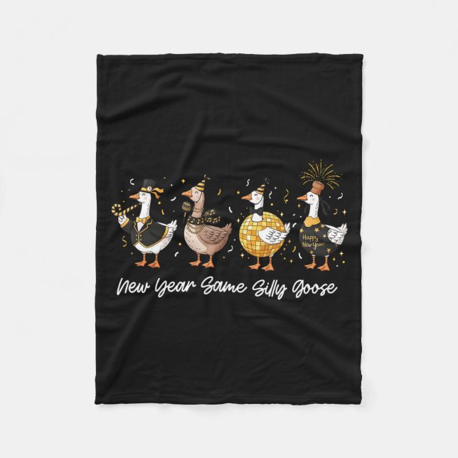 Happy New Year Crew 2026 New Year Silly Goose Matc Fleece Blanket (Front)