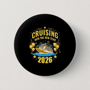 Happy New Year Cruise 2026 Party Trip Cruising Int 6 Cm Round Badge