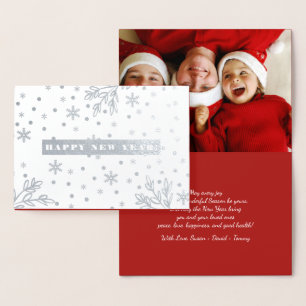 Happy New Year. Custom Photo Luxury  Foil Card