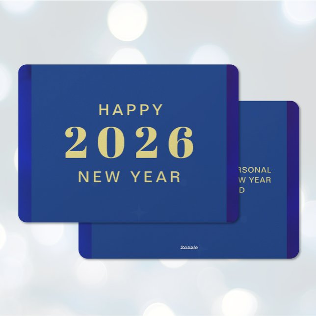Happy New Year Custom Text Holiday Card  (Happy New Year Custom Text Greeting Card (front and back))