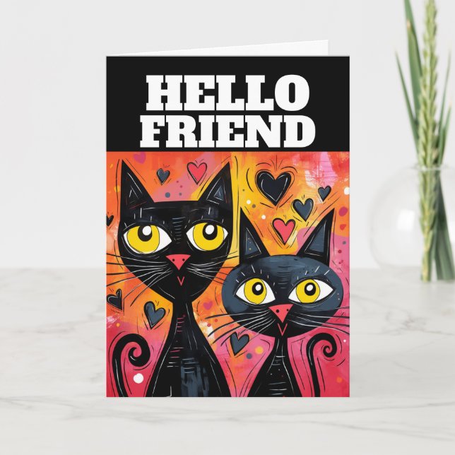 HAPPY NEW YEAR CUTE CAT Greeting Card (Front)