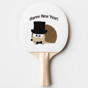 Happy New Year! Dapper Hedgehog Ping Pong Paddle