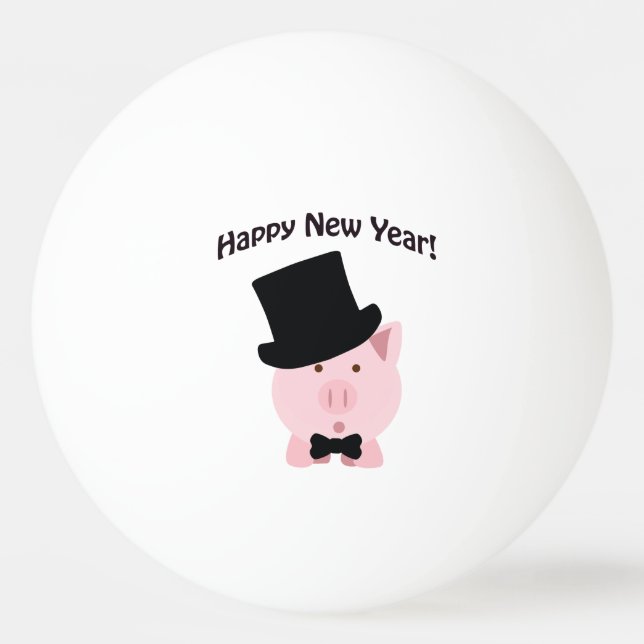 Happy New Year! Dapper Pig Ping Pong Ball (Front)