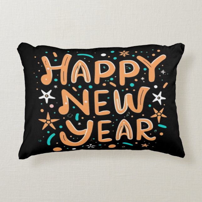 Happy New Year Decorative Cushion (Front)