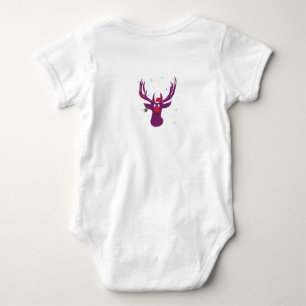 Happy New year  Deer Baby Jersey Bodysuit, White Baby Bodysuit