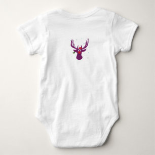 Happy New year Deer Baby Jersey Bodysuit, White Bodysuit