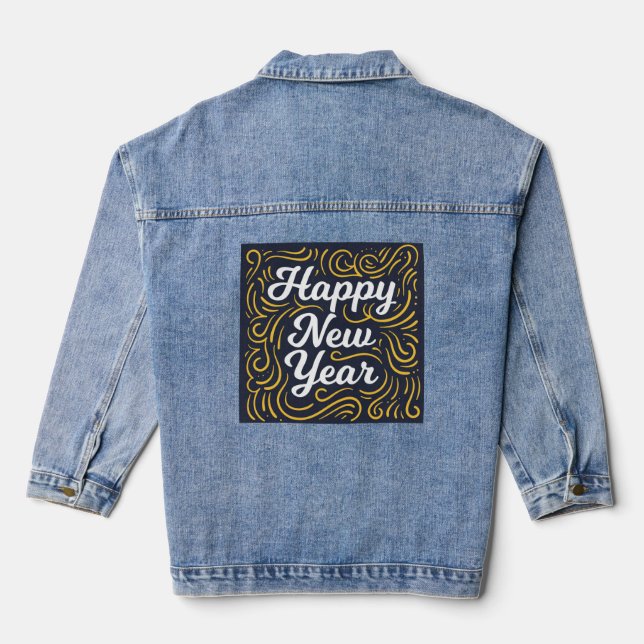 Happy New Year Denim Jacket (Back)
