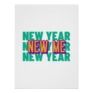 Happy New Year Design Motivational Poster