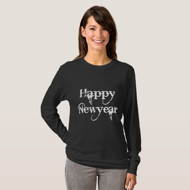 Happy New Year Design T-Shirt (Front Full)