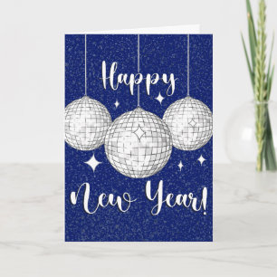 Happy New Year Disco Balls Card