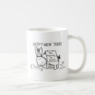 happy new year donkey coffee mug