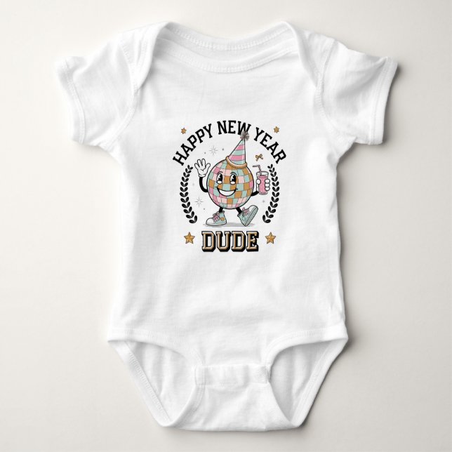 Happy New Year Dude Baby Boy Bodysuit Gift (W) (Front)
