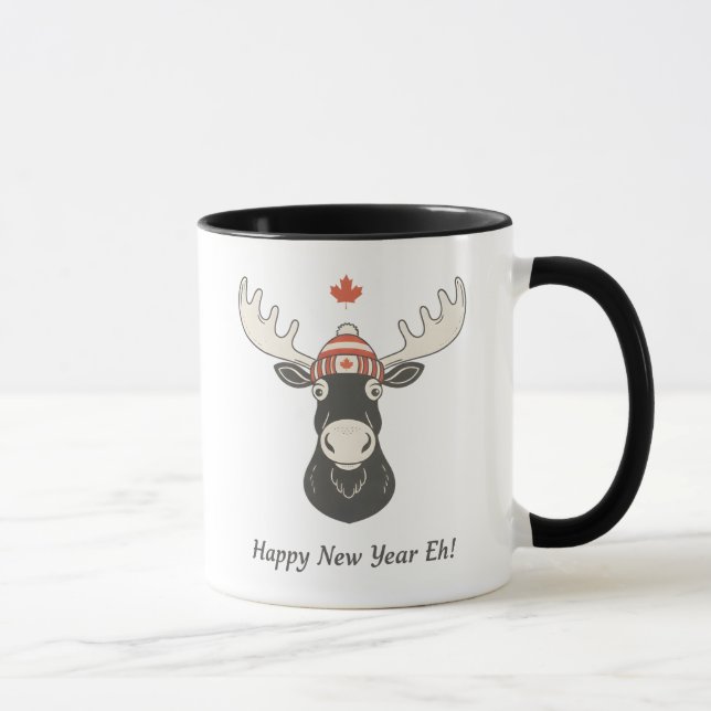 Happy New Year Eh Canada Moose  Mug (Right)