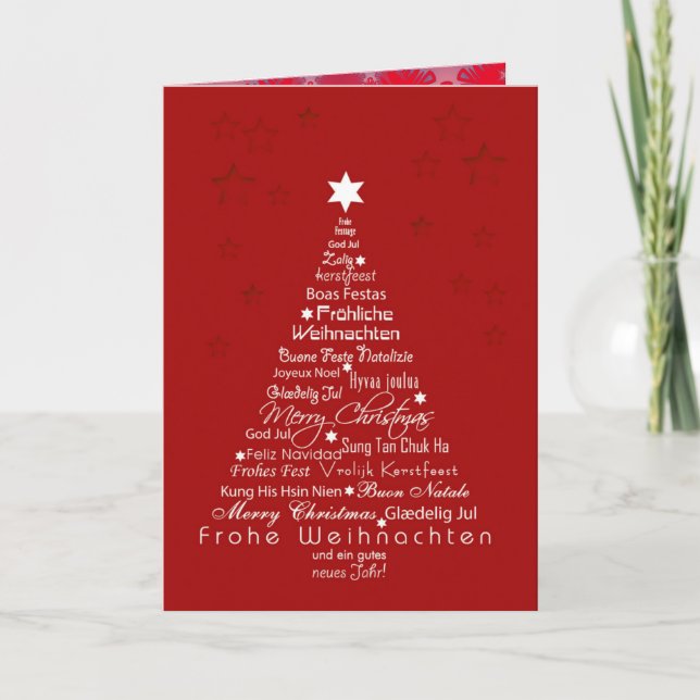 Happy New Year Elegant Christmas Tree Decorations  Holiday Card (Front)