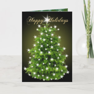 Happy New Year Elegant Christmas Tree Decorations  Holiday Card
