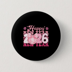 Happy New Year Eve 2026 Party Family Matching Men 6 Cm Round Badge