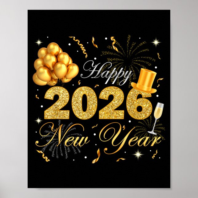 Happy New Year Eve Party 2026 Family Matching Cost Poster (Front)