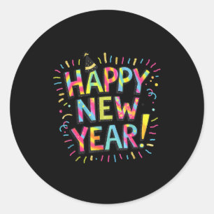 Happy New Year Eve Party 2026 Family Matching Fire Classic Round Sticker