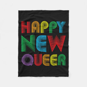Happy New Year Eve Queer Gay Lgbt Funny Years Lgbt Fleece Blanket