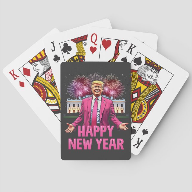 Happy New Year Eve Trump Resolution 2025 Playing Cards (Back)