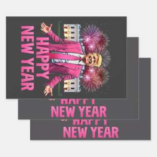 Happy New Year Eve Trump Resolution 2025 Wrapping Paper Sheet