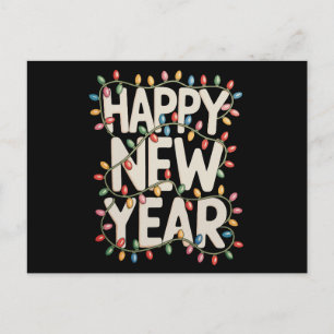 Happy New Year Family Christmas Xmas Holiday Postcard