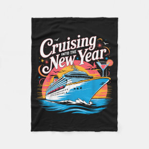Happy New Year Family Cruise Matching Celebration  Fleece Blanket