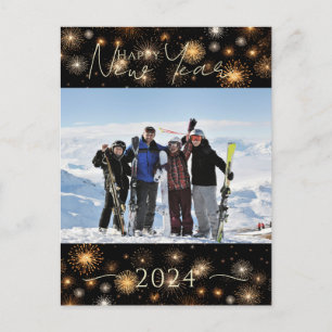 Happy New Year Family Photo Holiday Postcard