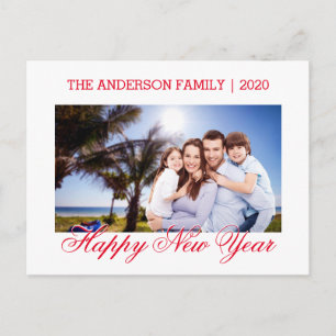 Happy New Year Family Photo Postcard