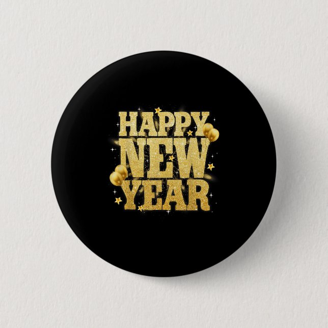 Happy New Year Family Reunion Party New Year Eve O 6 Cm Round Badge (Front)